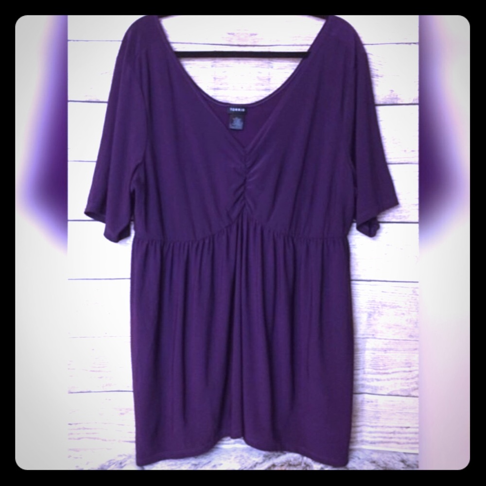 TORRID DEEP PURPLE BLOUSE VERY LOOSE & FLOWY NWOT